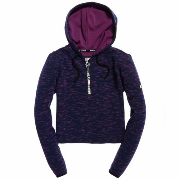 𝅺SUPERDRY Sport Gym Tech Luxe Crop Hoodie - Women's - Picture 2 of 14